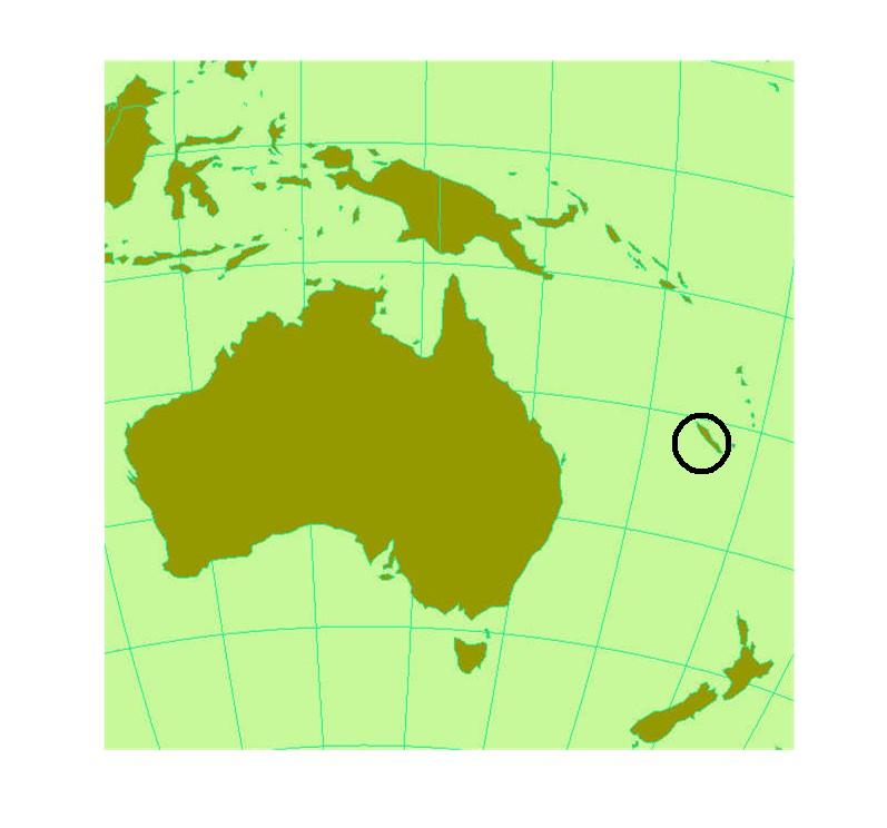 Die Heimat dieser Vgel ist die Insel Neukaledonien hier im Kreis dargestellt